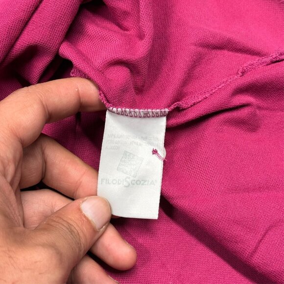 Nino Marini Pink Polo Shirt Italy Filo Di Scozia Cotton Mesh Short Sleeve XXL - Picture 9 of 10